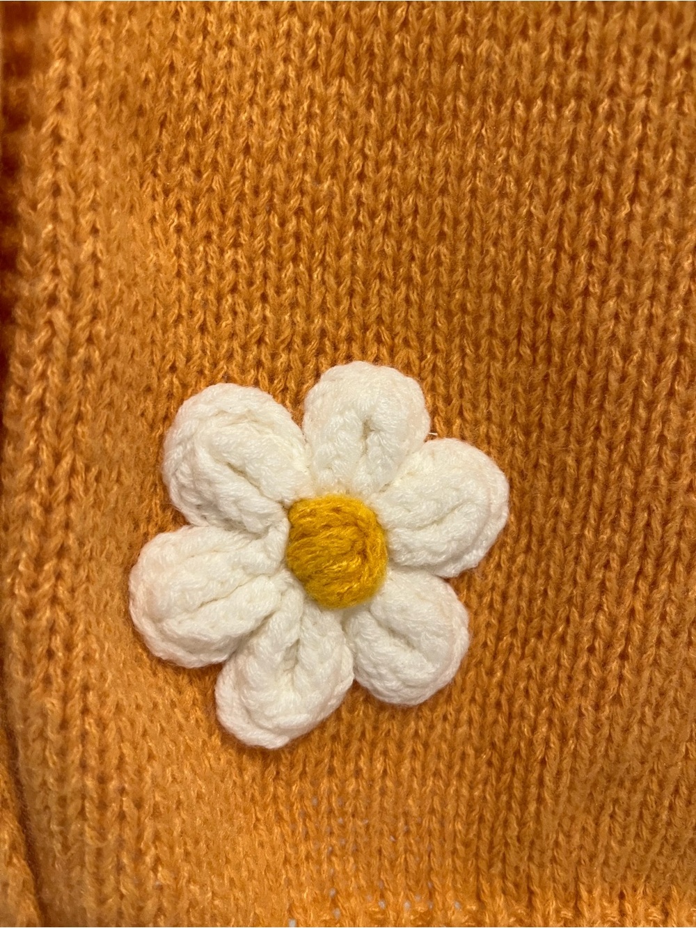 Doe & Rae Mustard Yellow Daisy Appliqué Cardigan - Picture 4 of 7